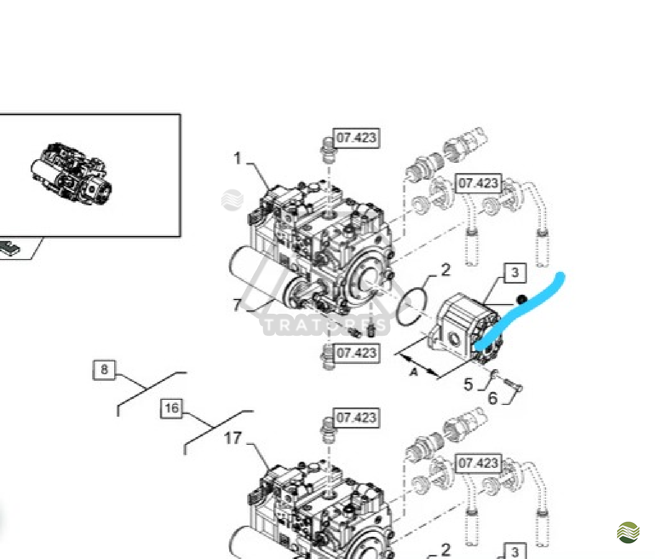 Bomba hidráulica 87537123 cnh 